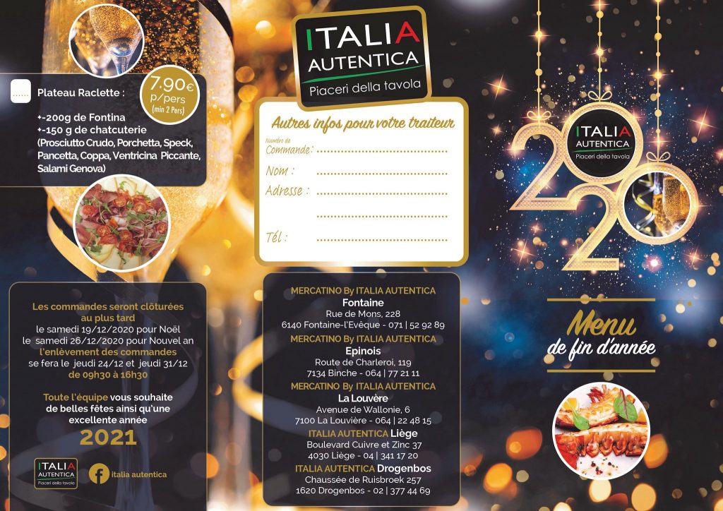 Notre menu de fin d'année 2020 - Italia Autentica - Epicerie Italienne